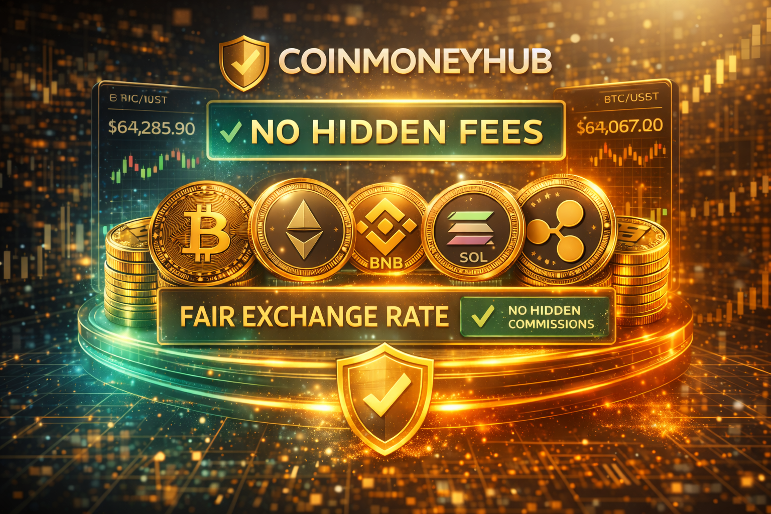 Coinmoneyhub — прозорий курс обміну криптовалюти без прихованих комісій