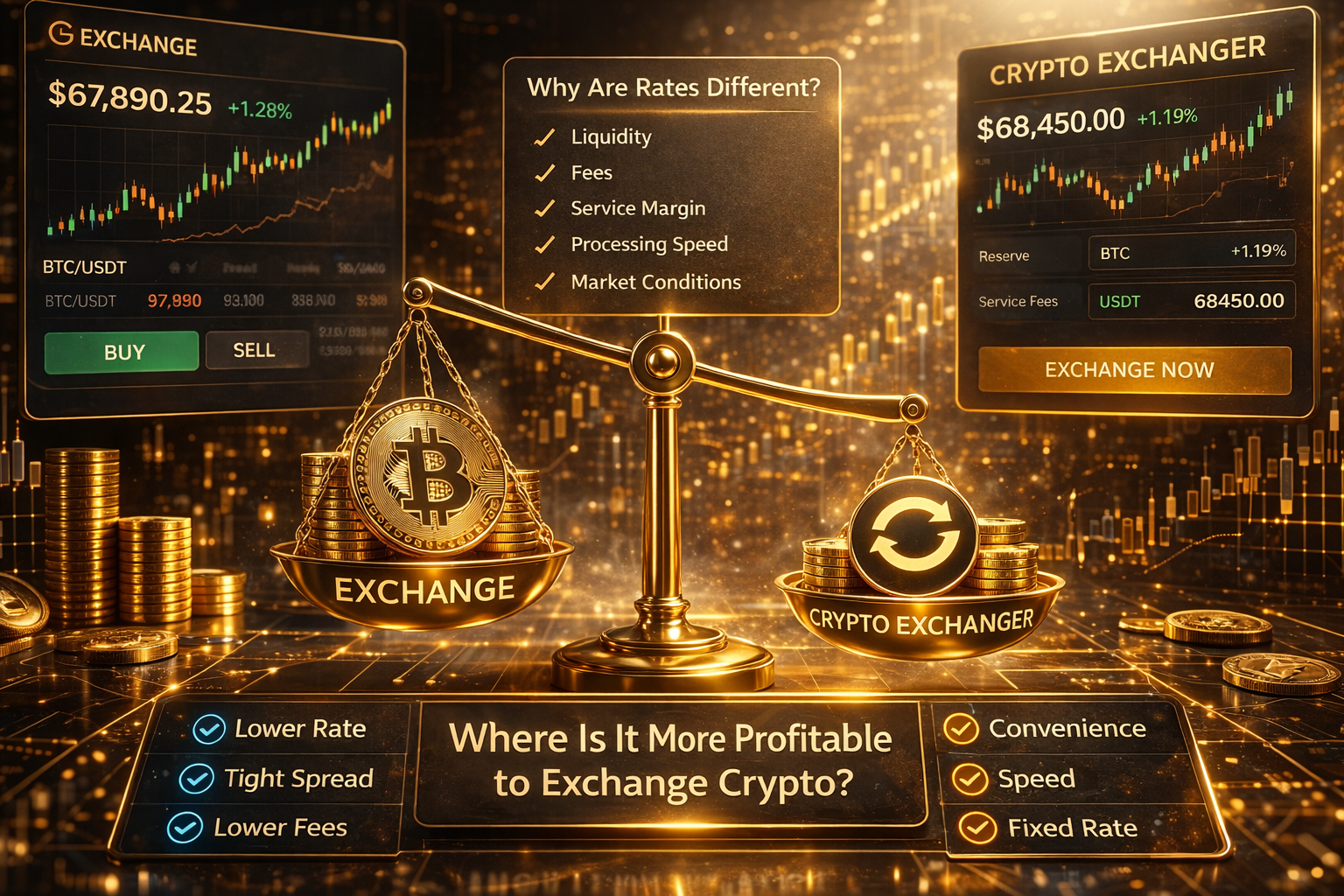 Порівняння криптобіржі та обмінника криптовалют